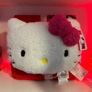 Hello Kitty Valentines Pillow & Plush Blanket Set Nogginz 45"x 55" 2023 NWT